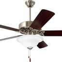 Luminance CF712BS Pro Series LED Ceiling Fan with Pull Chain | 50 Inch Fixture with Dual Mount for Flush or Downrod Hanging | Reversible Blades with Light Bulbs Included, 50-Inch, Brushed Steel