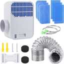 3-in-1 Indoor Dryer Vent Kit,Upgrade Energy Efficient Dryer Lint Trap,6 Polyester Filter&10ft Dryer Vent Hose & Water Drawer System for Electric Clothes DryersEnhanced Air Quality