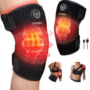 Red Light Therapy for Knee Heated Knee Brace for Pain Relief, Cordless Infrared Light Therapy Knee Wrap, Infrared Red Light Therapy for Body/Joint/Shoulder/Elbow, Gifts for Women Men