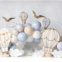 Hot Air Balloons Backdrop 8x6ft Adventure Awaits Baby Shower Party Decor Hot Air Balloon Pictures Background Fly Baby Shower Birthday Pictures Backdrop Cake Smash Photography