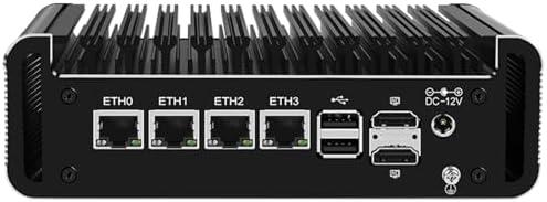 Firewall Micro Appliance, Fanless Mini PC Intel N100 Quad Core, DDR5 RAM, VPN, Router PC, AES-NI, 4 Intel 2.5GbE I226-V LAN, Barebone