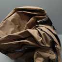 ULTCOVER Rectangular Patio Heavy Duty Table Cover - 600D Tough Canvas Waterproof Outdoor Dining Table and Chairs General Purpose Furniture Cover Size 111L x 74W x 28H inch (Brown)