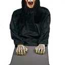 Haunted Hill Farm Resurrection Mary by Tekky, Battery Operated Timer and Sound Activated Jump-Scare Halloween Animatronic for Indoor or Covered Outdoor Creepy Halloween Decorations, Scary Fright Props