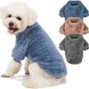 Dog Sweater, 3 Pack Dog Sweaters for Small Dogs, Dog Clothes for Small Dogs Girl Boy, Ultra Soft and Warm Puppy Sweater Dog Coat for Winter Christmas (Large, Blue+Lt Coffee+Dark Grey)