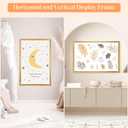 Wood 24x36 Poster Frame Gold, Ornate Natural 36x24in Picture Photo Frame, Modern Golden 24 x 36inch Gallery Wall Frame with HD Plexiglass, Horizontal Vertical Wall Mounting Display 1pcs