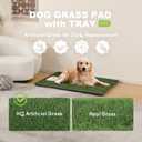 HQ4us Dog Grass Pad with Tray Extra Large 4534 Dog Litter Box Toilet with 2Artificial Grass for Dogs with Hemmed Edge, Pee Pads for Dogs, Realistic, Less Stink, Potty for Balcony