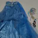Blue Princess Costumes for Little Girls Dress Up Birthday Party with Accessories (6-7 Years, Blue 89)