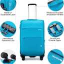 Hanke 28 Inch Luggage with Spinner Wheels Expandable Large Suitcase with Wheels Softside Check in Luggage Rolling Suitcase with Lock Lightweight Travel Luggage for Men and Women.(Caribbean Blue)