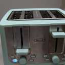 bella 4 Slice Toaster with Auto Shut Off - Extra Wide Slots & Removable Crumb Tray and Cancel, Defrost & Reheat Function - Toast Bread & Bagel, Stainless Steel and Aqua