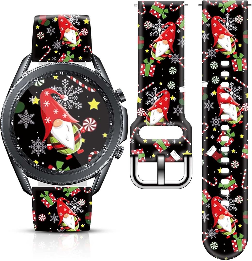 22mm Holiday Christmas Thanksgiving Watch Band Compatible with Samsung Galaxy Watch 46mm/Galaxy watch 3 45mm/Gear S3 Classic/Frontier Replacement Watch Strap (Black Gnome)