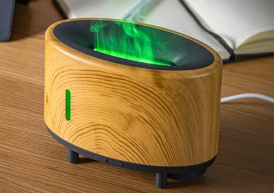 Portable Humidifier with Colored Flames, Bluetooth Speaker, and Aromatherapy Diffuser – 3-in-1 Essential Oil Diffuser|Mist maker|Air purifier for Home, Office & Travel
