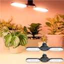 2 x LED Grow Light, Foldable Growing Light for Indoor Plant, E26 Base, 24 Watt, 320 Degree Rotation, Full Spectrum, Damp-Proof, 2 Sets