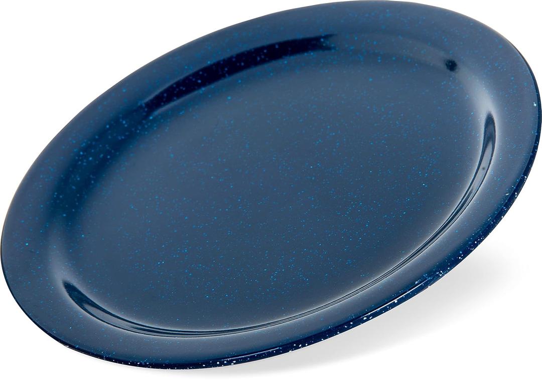 Carlisle FoodService Products Dallas Ware Reusable Plastic Plate with Rim for Buffets, Home, and Restaurants, Melamine, 9 Inches, Café Blue (Pack of 48)