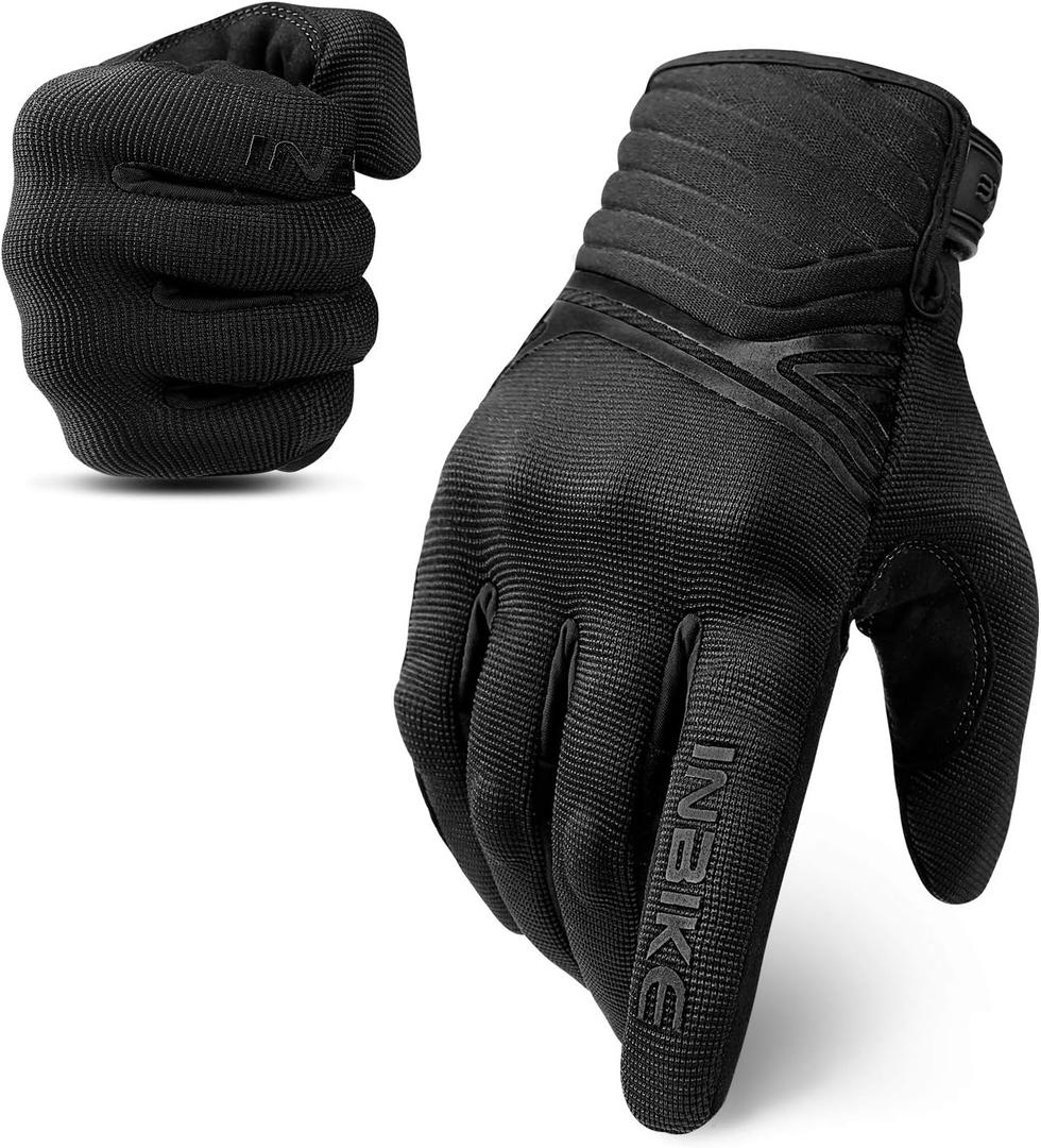 INBIKE Breathable Mesh Motorcycle Gloves Touchscreen with TPR Palm Pad Hard Knuckles, Medium
