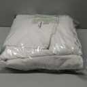 MooMee Bedding Duvet Cover Set 100% Washed Cotton Linen Like Textured Breathable Durable Soft Comfy (Solid Off White, Palatial King/Oversized King 120"x98")