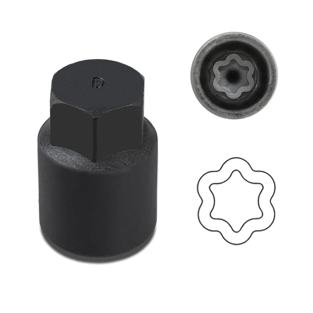 D-Type Wheel Lock Key for Toyota & Lexus | Professional Anti-Theft Lug Nut Removal Tool | Heavy-Duty Steel Locking Nut Key | Secure Wheel Installation & Removal (Black)