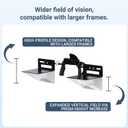 Joy&Jey Clip on Lazy Glasses (Large) - 90 Degree for Reading or Watching TV, Knitting, PD and Lens angle Adjustable, Prism Glasses for Looking Up Playing Mobile, Neck Protection Glasses