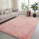 Poboton Area Rugs for Living Room Large Rugs Bedroom Anti Skid Rug Shaggy Soft Rug for Living Room Bedroom Pink 4x6 Play Area Kids Room Luxury Decorative