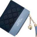 FuninCrea Leather Wallet, PU Small Purses for Women, Bifold Card Holder Small Purse with Zipper Coin Pocket, Multicard Women's Wallets Coin Purse for Cash, Cion, Card, Bill (Black)