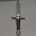 15" Fake Foam Swords Martial Arts Weapons, Realistic Dagger Knife Toy, Foam Short Sword Prop for Play Fighting and Assassins Costume Accessory Silver