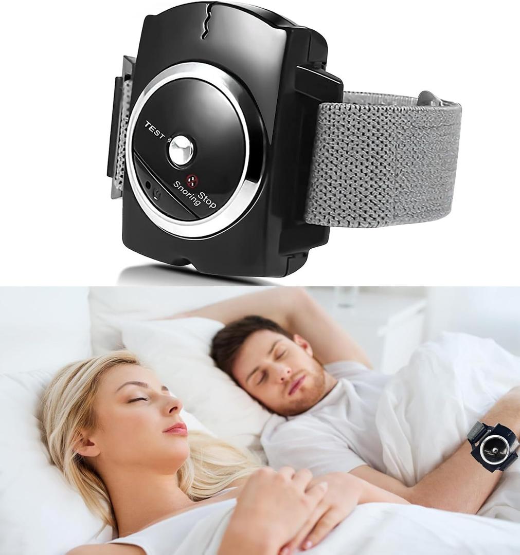 Anti Snoring Wristband Device Intelligent Effective Snore Solution Bracelet Infrared Reduction Snore Watch Comfortable for Men and Women with Battery(Black)
