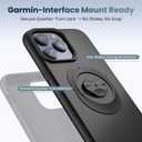 Bike Phone Case Compatible with iPhone 14 Pro Max, Slim Shockproof Cover with Secure Lock-in Design, Fits Quarter-Turn Mounts Using Garmin-Style Interface Black