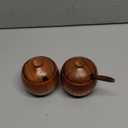 Hapivida 2Pcs Wood Spice Box, Salt Cellar with Lid and Spoon Salt Box Spice Jar Sugar Bowl Pepper Seasoning Container Holder