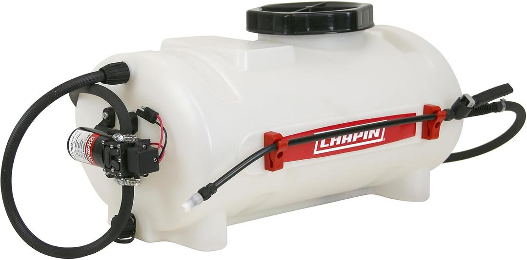 Chapin 97084 Tank Sprayer, 8Gallon, Multipurpose, ATV, UTV, ChemicalResistant Poly Tank, 12V Hookup, 1 GPM Diaphragm Pump, Adjustable Nozzle & 15Ft Hose for Fertilizer, Weed & Pest