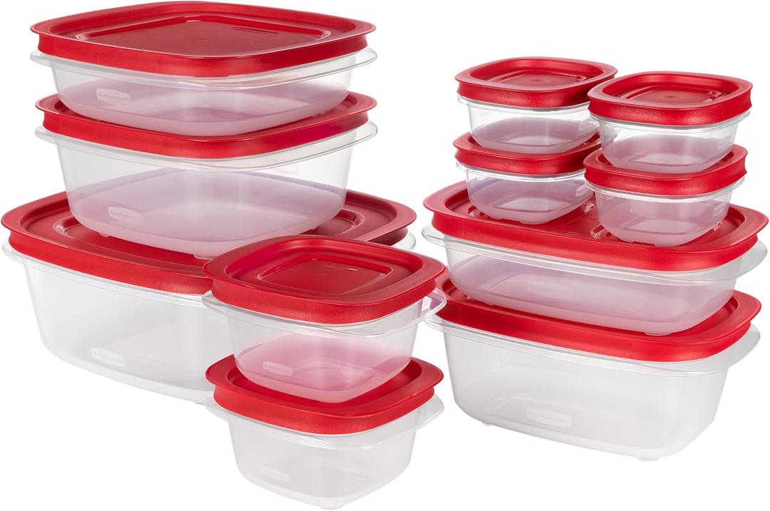 Rubbermaid EasyStore Rectangle and Square Containers, 22-Piece Set, Food Storage Containers with Lids (11-Pack)