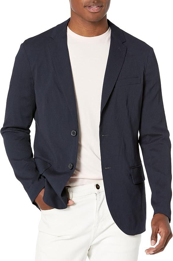 Armani Exchange Men's Poly Rayon Blazer, Deep Navy, 40