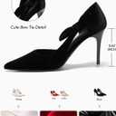 Coutgo Womens Stiletto High Heels Closed Pointed Toe Bow Pumps D'Orsay Wedding Bride Dress Shoes
