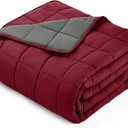 yescool Weighted Blanket for Adults (20 Lbs, 60”X 80”, Red Grey) Heavy Thick Bed Blanket Queen/ Full Size for Sleeping Perfect for 190-210 Lbs, Cozy Gifts for Women, Machine Washable
