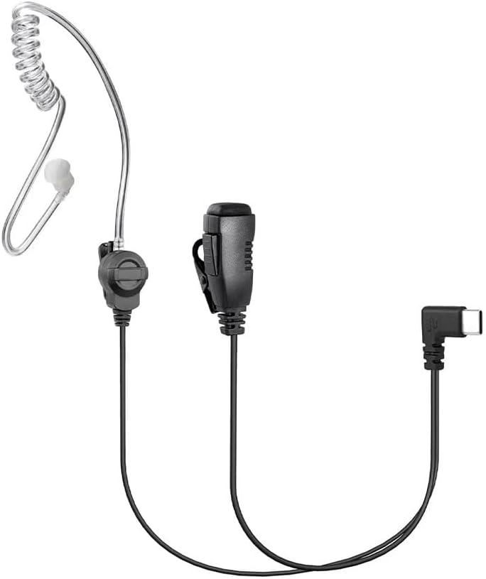 PTT Earpiece USB C - Earbuds with PTT Button and Mic (for Teams, Zello, and Other Walkie Talkie Apps on Android/iOS Smartphones)