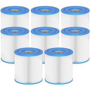 29007E Type H Swimming Pool Filter Cartridge Replacement Compatible with Intex 29007E 330 GPH 28601EG Filter Pump for Above Ground Pools, Swimming Pool Easy Set Filter Type H, 8 Pack