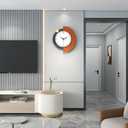 FLEBLE Modern Wall Clocks for Living Room Decor Large Decorative Wall Clock Battery Operated for Bedroom Office Kitchen Home Black Wood Silent Wall Clock Non Ticking 14x16 inches