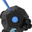 Fidget Dodecagon 12-Side Fidget Toys Cube Relieves Stress and Anxiety Anti Depression Travel Toy Easter Basket Stuffers Gifts for Children and AdultsA5 Black