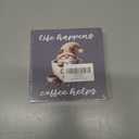 Rustic Coffee Gnomes Blue Wood Box Sign Desk Decor, Drink Lovers Gift Life Happens Coffee Helps Funny Gnome Wooden Block Sign Decorations for Caf Bar Station Wall Tabletop Shelf Decors (Color05)