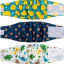 CuteBone Belly Wrap Male Dog Washable Puppy Diapers Reusable Doggie Diapers Medium 3pcs a Pack DM02M
