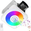 OREiN Bathroom Fan with Bluetooth Speaker, 110/160 CFM 1.0 Sones Bathroom Exhaust Fan with Light, 40W Shower Vent Fan with Light & Remote, 1500lm LED Light 2700K/4000K/6500K & Nightlight, Music Sync