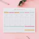 ThreeKin Weekly Planner - Premium 52-Sheet Tear-Off Notepad, 8.5 x 11 inches, Clean Colorful Design, Perfect for Work, School, Projects, and Entrepreneurs, Female & USA Owned Business