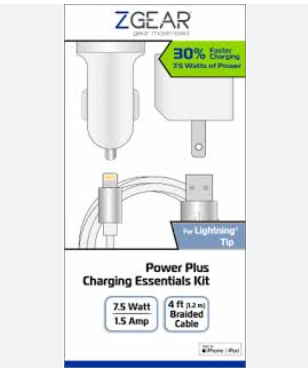 ZGEAR 3PC Power Plus Charging Essential Kit