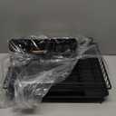 Kitsure Dish Drying Rack for Kitchen Counter, Stainless Steel Sink Organization and Storage Essentials with Cutlery Holder, Home and Appartment Decor, 12''W x 15.5''L, Black