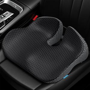 ZIKEE Wedge Car Seat Cushion for Driving, Innovative Seat Cushion with Honeycomb Gel & Memory Foam for Enhanced Breathability & Support, Car Cushions for Hip Pain Relief, Improve Vision/Posture, Black
