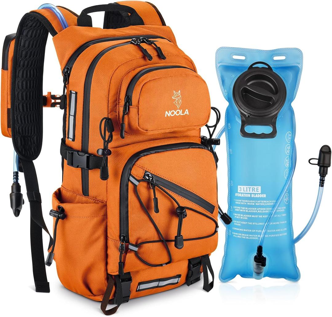 NOOLA Hydration Backpack with 3L Water Bladder, 22L / 25L Water Backpack for Hiking Cycling Biking, Lightweight Hiking Pack