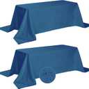 Fokitut 2 Pack Waterproof Rectangle Tablecloth, 90x132 Inch,Stain Resistant and Wrinkle Polyester Table Cloth, Fabric Table Cover for Kitchen Dining, Wedding, Party, Holiday Dinner-Mediterranean Blue
