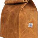 ASEBBO Waxed Canvas Lunch Bag  Reusable Insulated Paper Bag-Style Lunchbox for Adults  Leakproof & Durable Sack Lunch Box for Work, Picnic & Travel  Stylish Brown Bag Cooler with Shoulder Strap (Heritage Classic Bag, Tan)