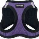 Voyager Step-In Plush Dog Harness  Soft Plush, Step In Vest Harness for Small and Medium Dogs by Best Pet Supplies - Purple Faux Leather, M (Chest: 16 - 18")