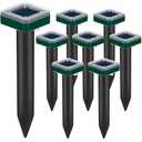 8 Pack Mole Repellent Solar Powered for Lawns Snake Repellent for Yard Gopher Trap Groundhog Vole Repellent Ultrasonic Spike Outdoor Waterproof Sonic Chipmunk Rodent Burrowing Animals Deterrent Stake
