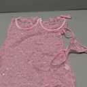 COZYEASE Women's Lingerie Set Heart Print Mesh Lace Teddy Babydoll Lingerie Chemise Nightgown Sleepwear with Thong Size M