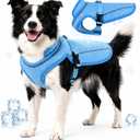 Dog Cooling Vest, Evaporative Cooling Dog Jacket with UV Protection, Lightweight Breathable Mesh Dog Cooling Shirt, Summer Heat Relief Gear with Adjustable Buckles for Hot Weather Walking & Hiking